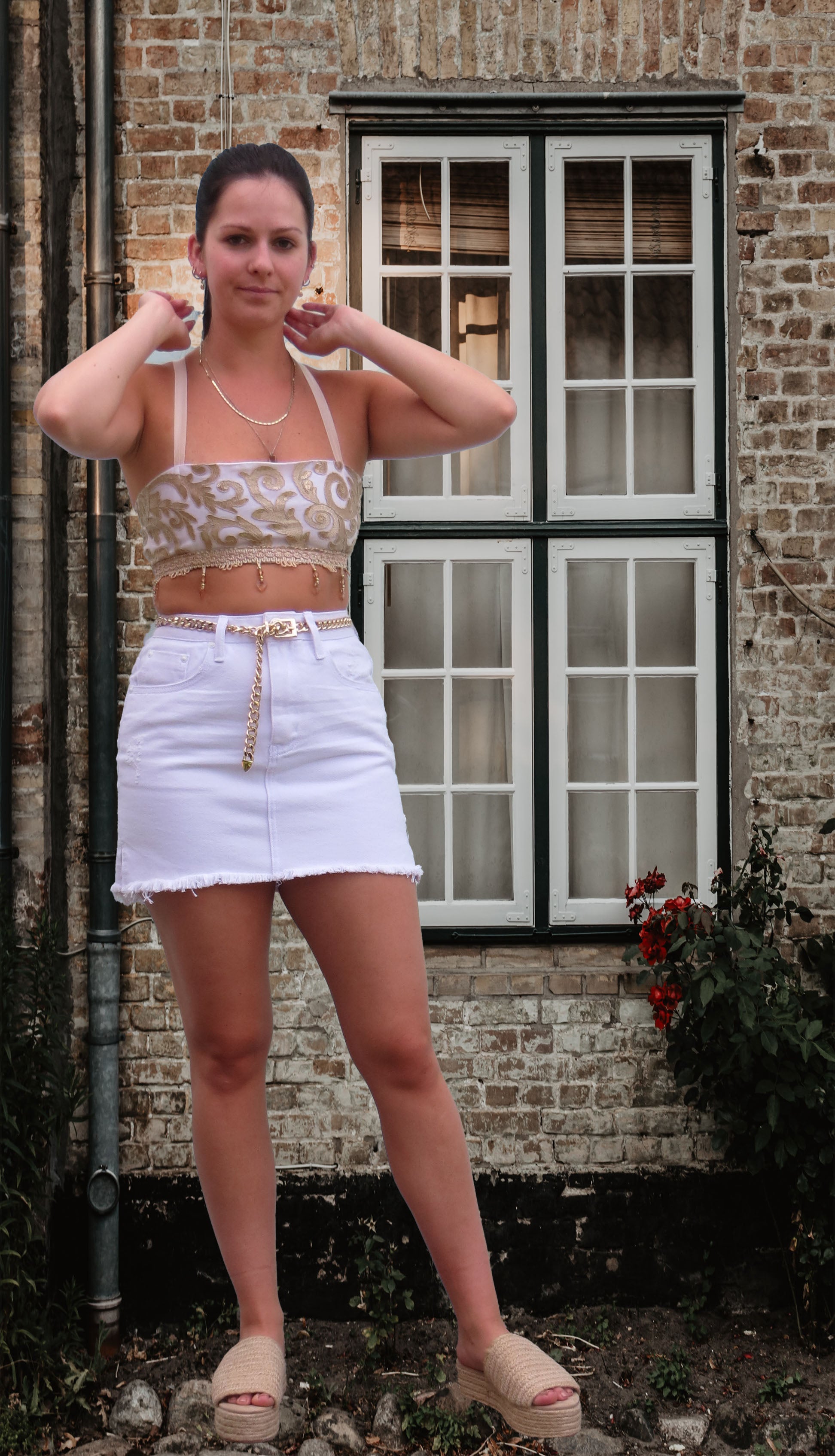 Sienna Embroidered Sequin Crop