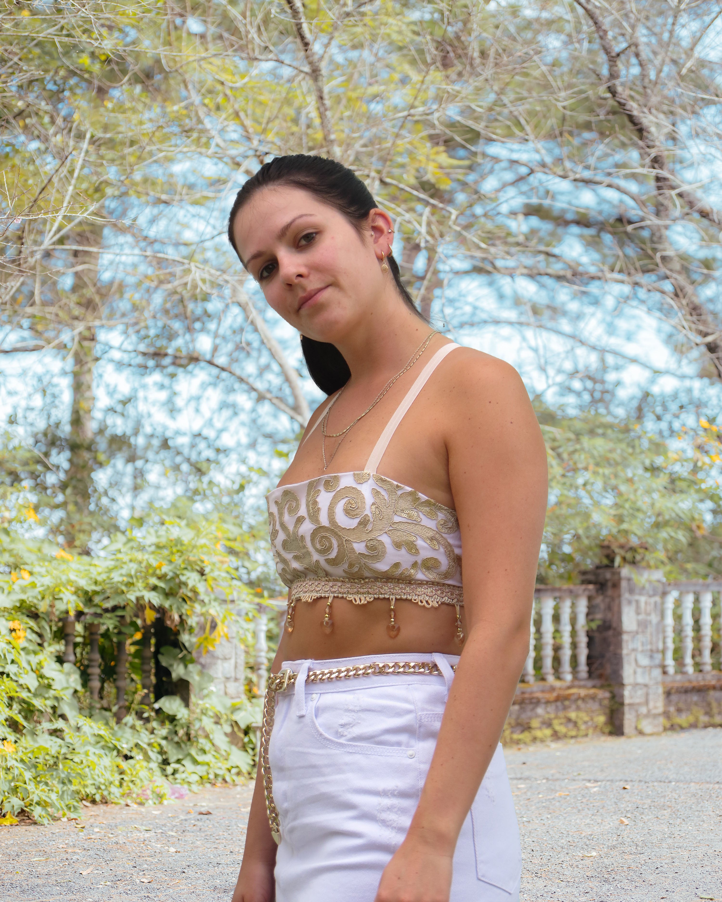 Sienna Embroidered Sequin Crop