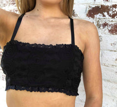 St Tropez Crop - Black - Babcia The Label